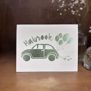 Mabrook Wedding Car Greeting Card
